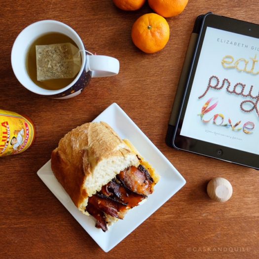 Eat Pray Love book cover and meal, food